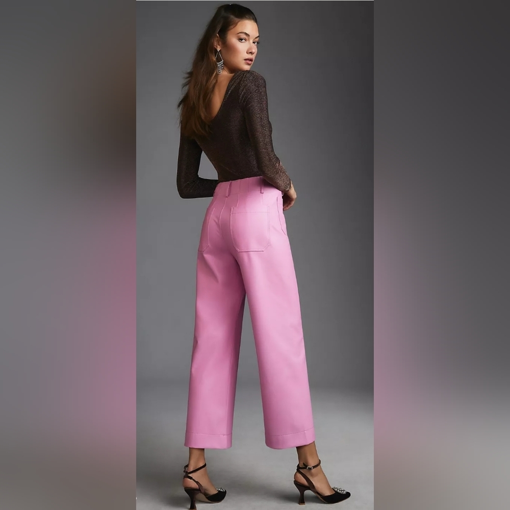 Pink leather pants